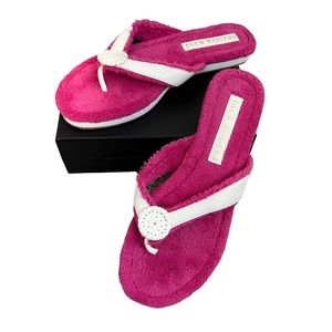 Jack Rogers Pool Beach Flip Flops Women Size 9 Pink Fluffy Faux Fur